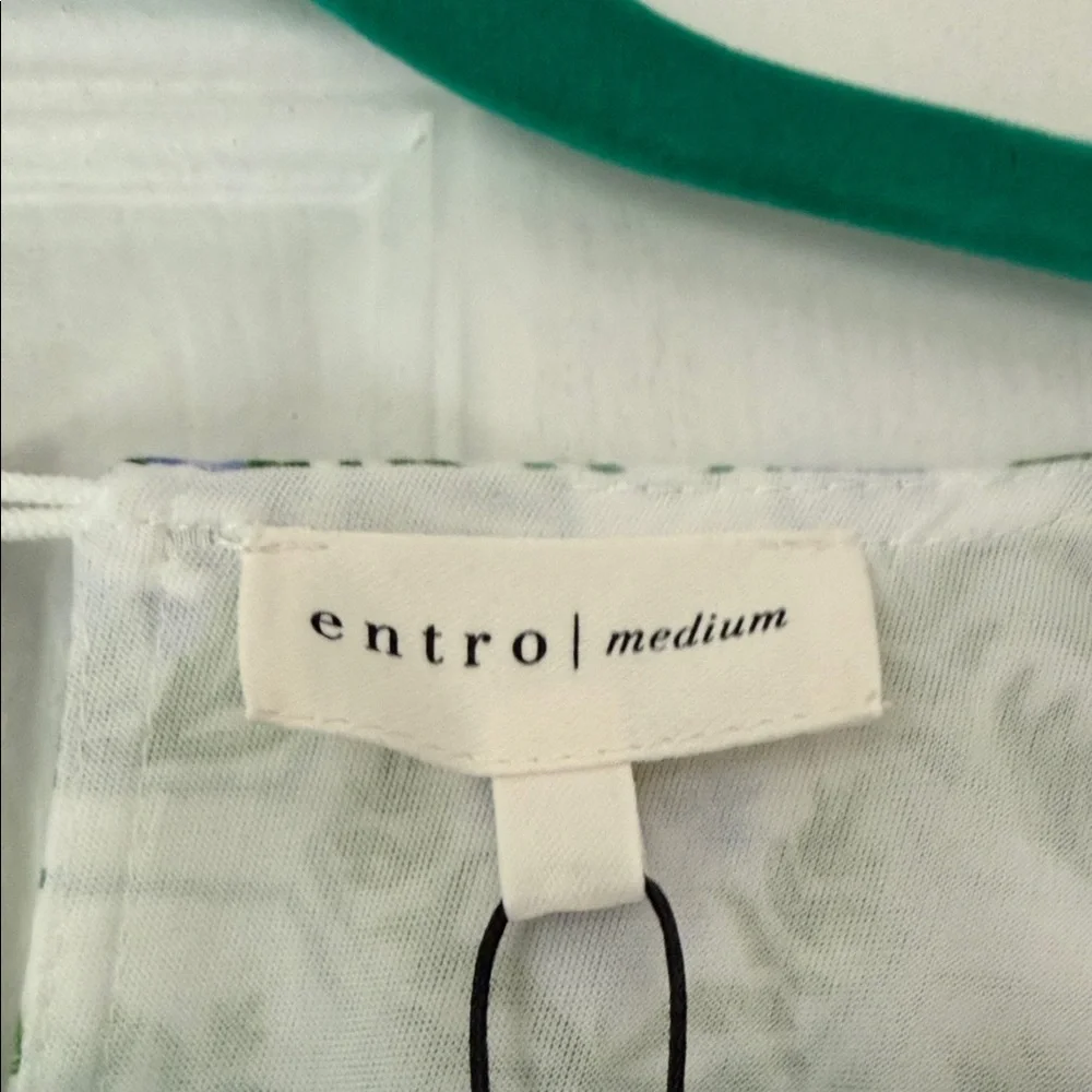 entro White Midi Dress with Blue and Green Floral Print - Picture 2 of 11